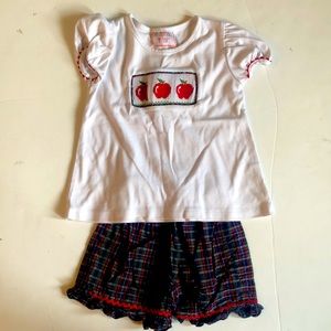 Apple smock shirt and short set
